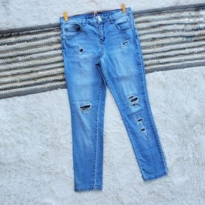 Justice Mid Rise‎ Super Skinny Distressed Jeans